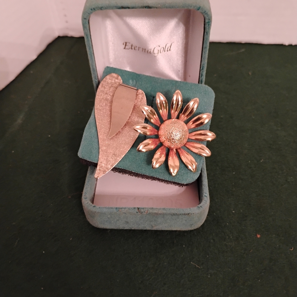 Set of 2 EternalGold Fashion Jewelry Metal Brooches